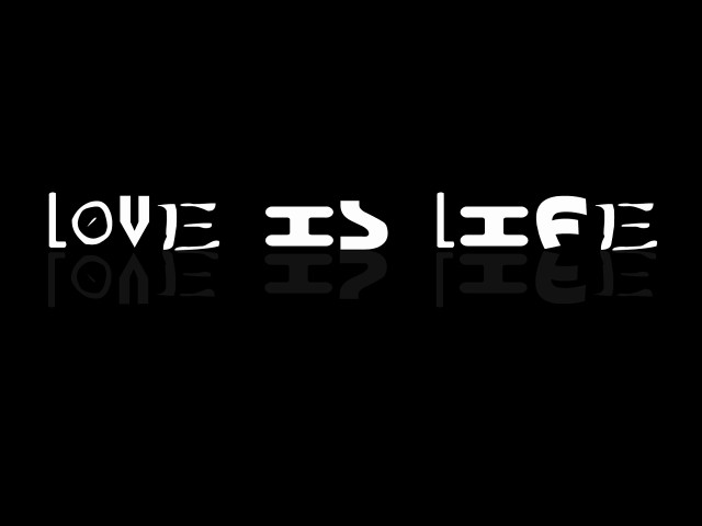 Love is life black white free wallpaper for desktop - medium preview image
