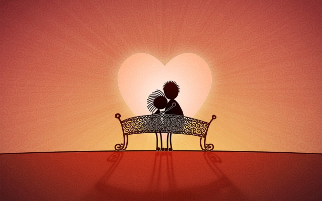 Person bench heart silhouette love free wallpaper for desktop - medium preview image