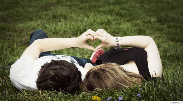 Couple heart hands grass flower free wallpaper for desktop - medium preview image