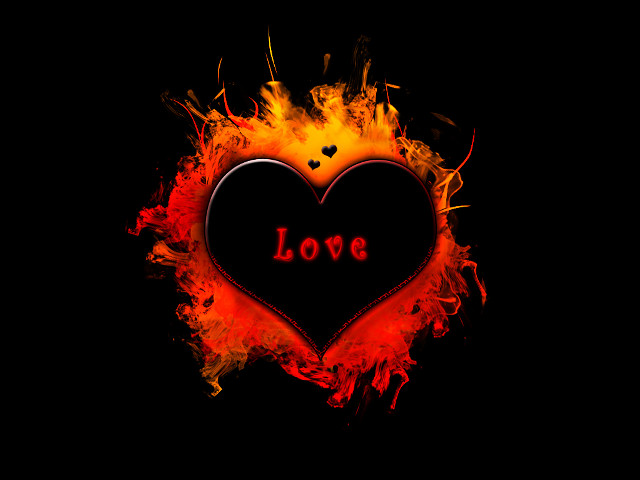 Heart love flames smoke black free wallpaper for desktop - medium preview image