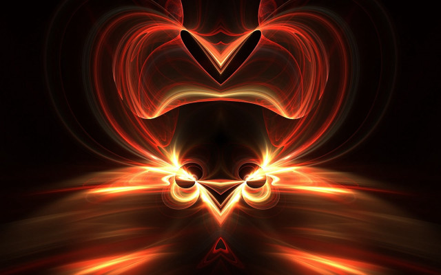 Red yellow fractal design black #2 free wallpaper for desktop - medium preview image