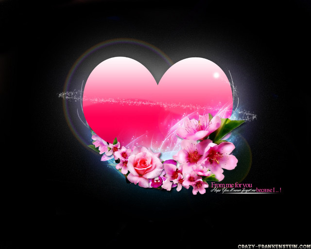Heart pink flower rose love free wallpaper for desktop - medium preview image