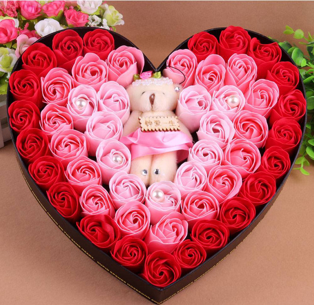 Heart shaped box roses teddy free wallpaper for tablet - medium preview image