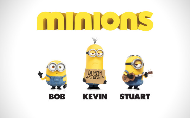 Minions group sign bob character free wallpaper for desktop - medium preview image