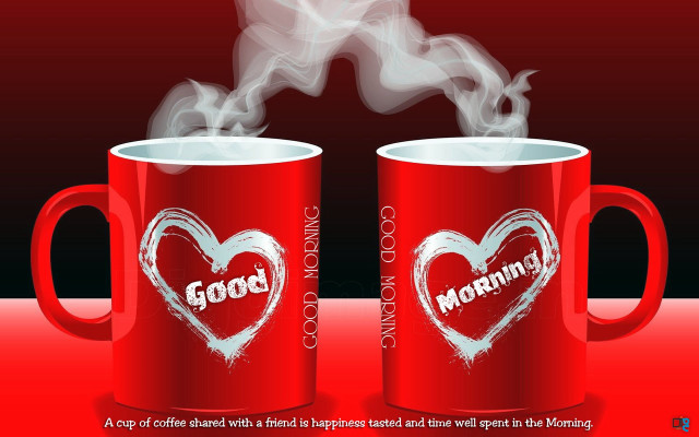 Red coffee mugs heart good #2 free wallpaper for desktop - medium preview image