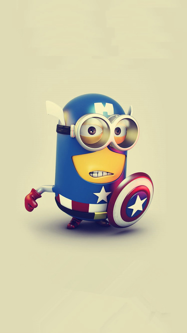 Minion captain america costume face free wallpaper for mobile - medium preview image