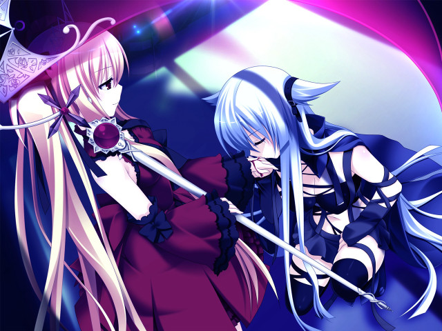 Anime characters long hair portrait free wallpaper for desktop - medium preview image