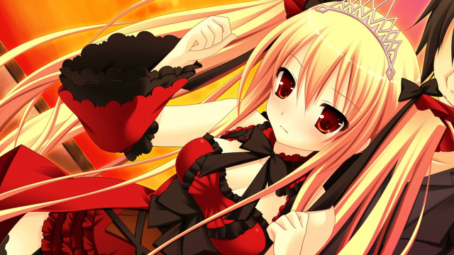 Anime girl blonde red eyes #2 free wallpaper for desktop - medium preview image