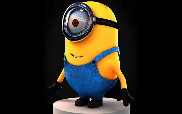 Minion goggles blue overalls funny free wallpaper for desktop - medium preview image