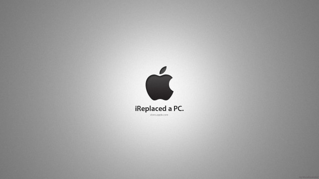 Apple logo gray background black free wallpaper for desktop - medium preview image