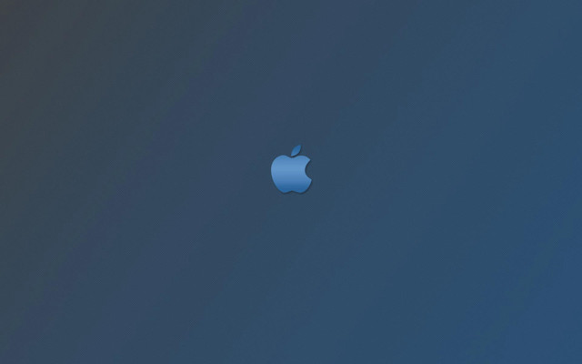 Blue apple logo minimalism computer free wallpaper for desktop - medium preview image