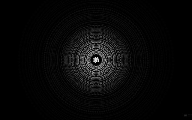 Black white circle letter center free wallpaper for desktop - medium preview image