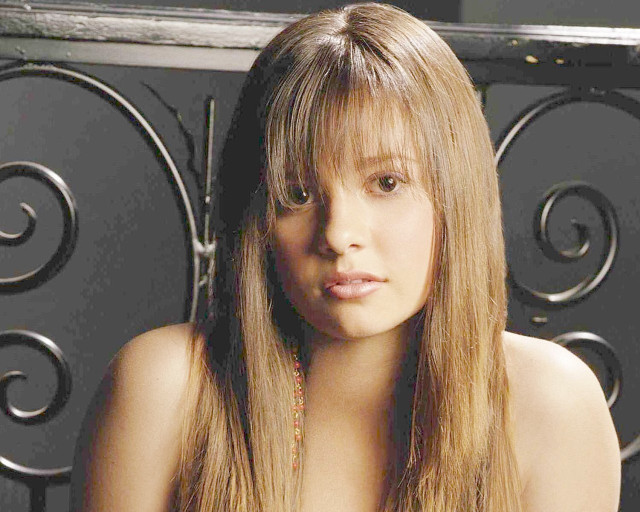 Woman long hair necklace fence free wallpaper for desktop - medium preview image