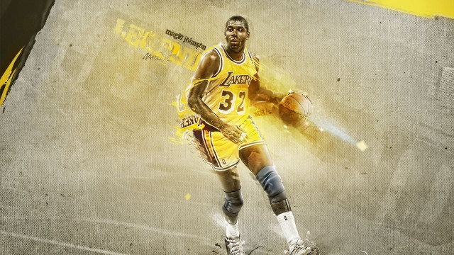 Basketball player yellow uniform holding free wallpaper for desktop - medium preview image