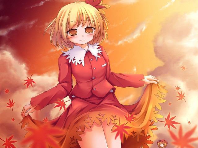 Woman red dress cloud red free wallpaper for desktop - medium preview image