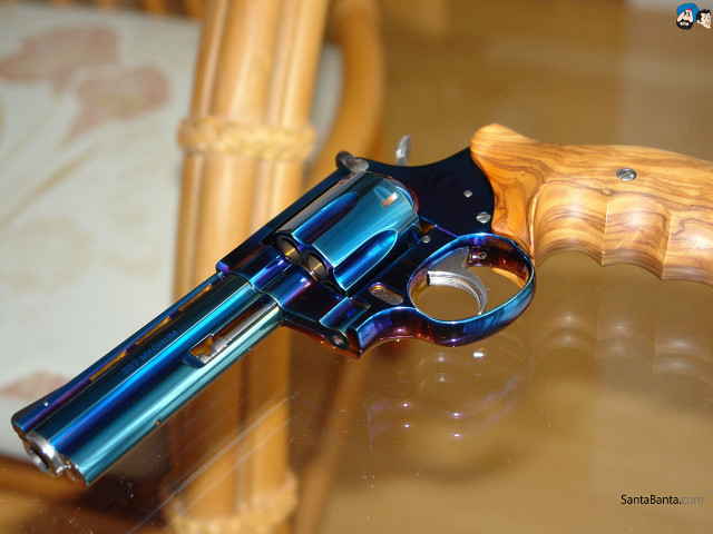 Blue black gun table chair free wallpaper for desktop - medium preview image