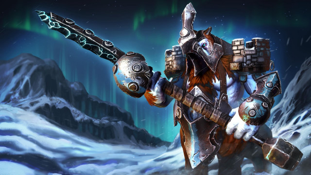 Man armor sword snowy landscape free wallpaper for desktop - medium preview image