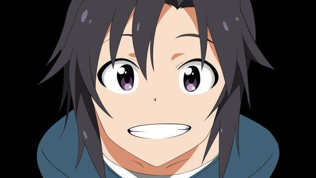 Man blackhair blueshirt frown celshade free wallpaper for desktop - medium preview image