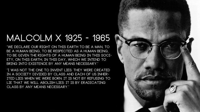 Malcolm x quote black white free wallpaper for desktop - medium preview image