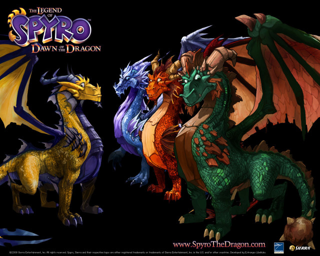 Dragon statues colored black background free wallpaper for desktop - medium preview image