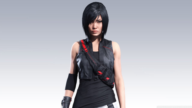 Woman black outfit red black free wallpaper for desktop - medium preview image
