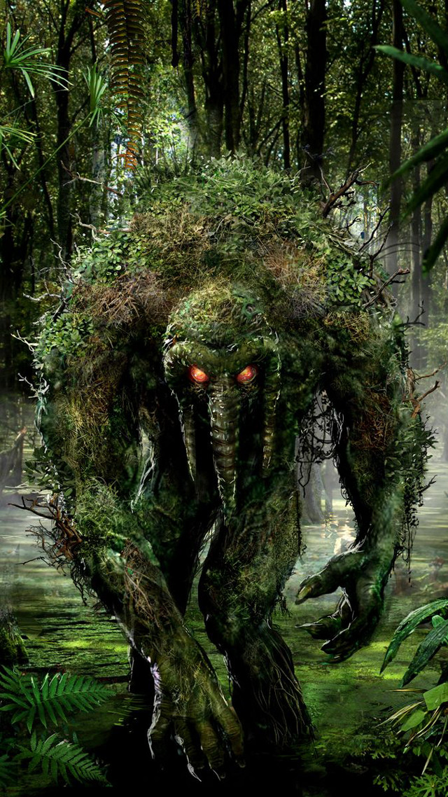 Red eyes forest creature trees free wallpaper for mobile - medium preview image
