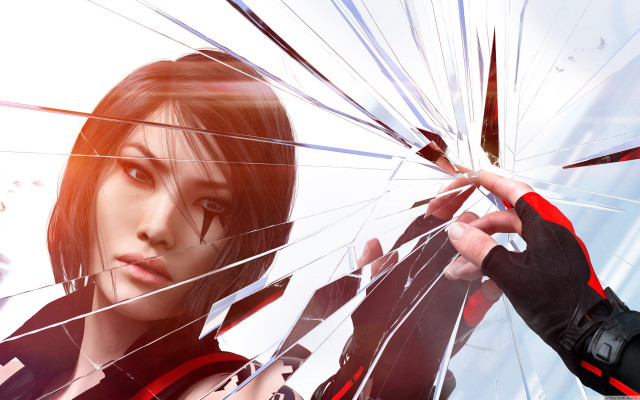 Woman broken glass man knife free wallpaper for desktop - medium preview image