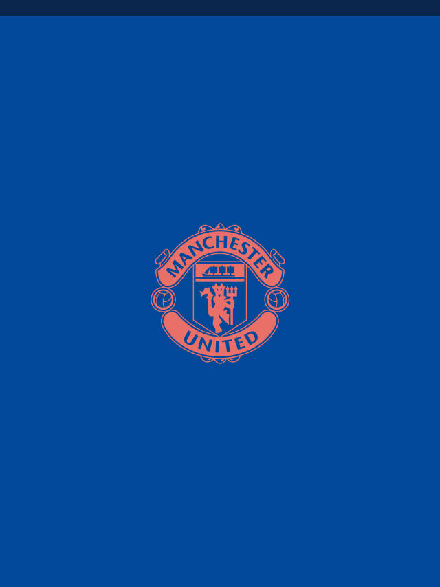 Blue background manchester united emblem free wallpaper for mobile - medium preview image