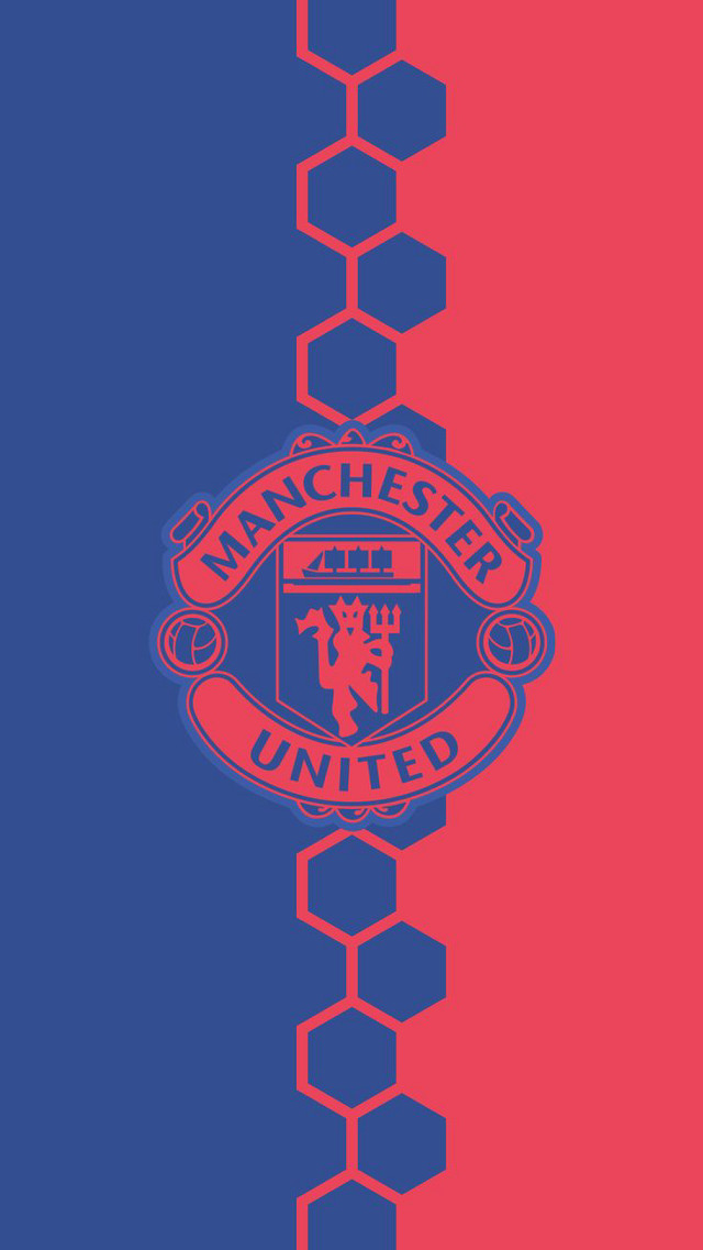 Red blue background manchester united free wallpaper for mobile - medium preview image