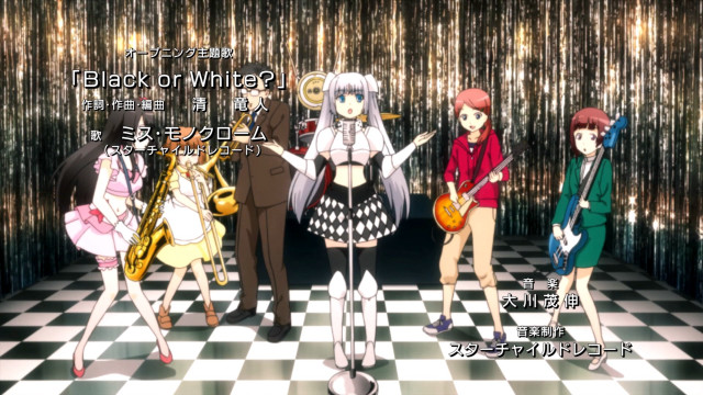 Anime characters checkered floor black free wallpaper for desktop - medium preview image