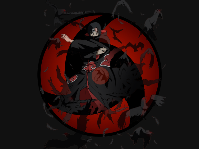 Black coat red circle birds free wallpaper for desktop - medium preview image