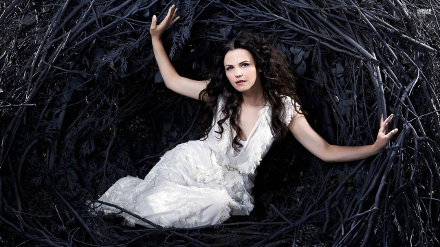 Woman white dress nest twigs free wallpaper for desktop - medium preview image