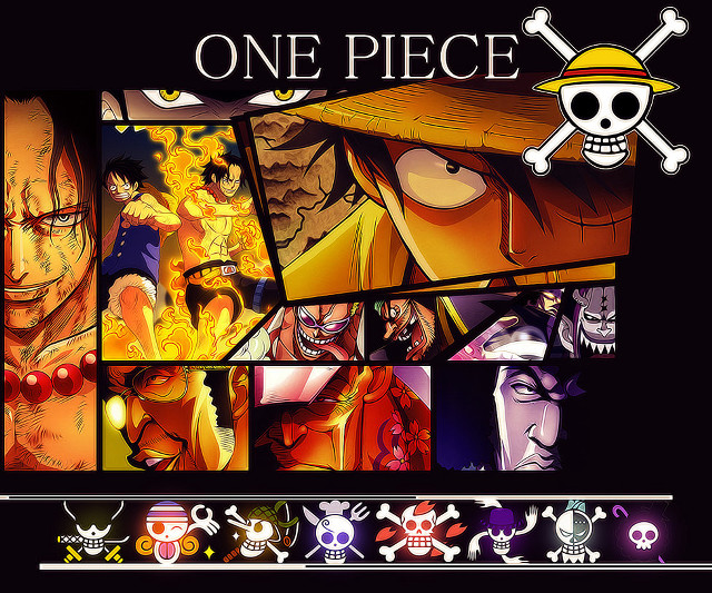 One piece poster characters skull free wallpaper for desktop - medium preview image