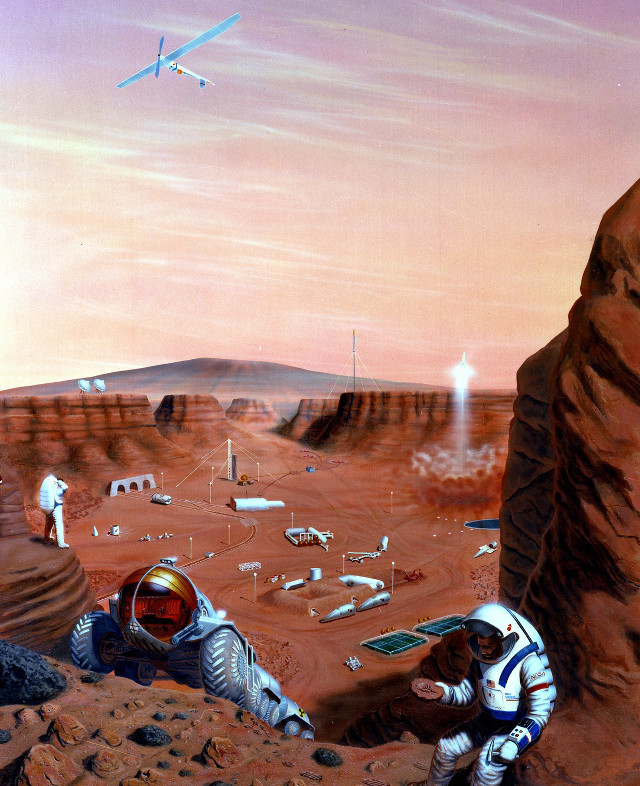 Man space suit red planet free wallpaper for mobile - medium preview image