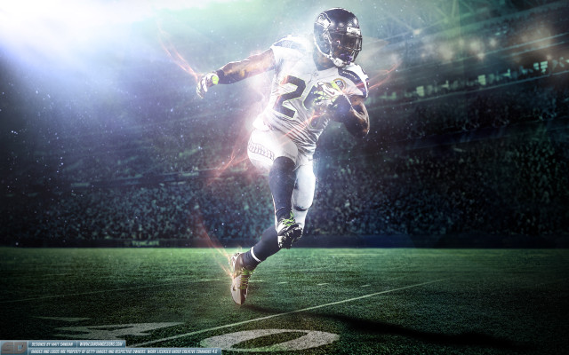 Football player running field stadium free wallpaper for desktop - medium preview image