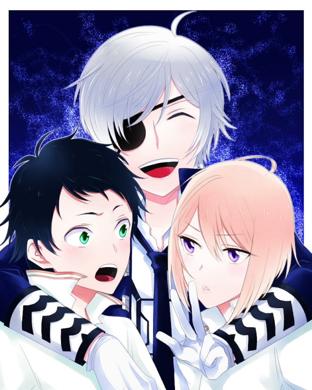 Anime characters posing together photo free wallpaper for mobile - medium preview image