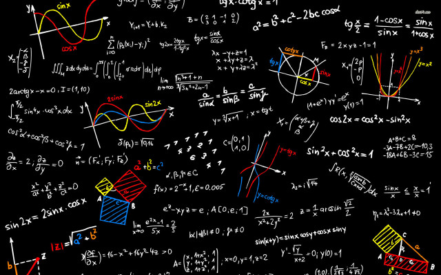 Blackboard graphs numbers analytical art free wallpaper for desktop - medium preview image