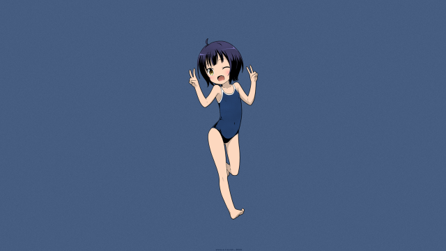 Cartoon girl swimsuit floating arms free wallpaper for desktop - medium preview image