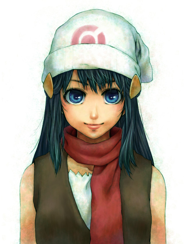 Girl hat scarf drawing head free wallpaper for mobile - medium preview image