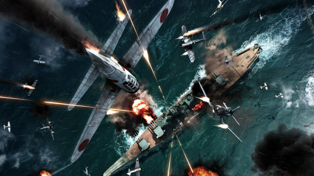 Planes flying water guns smoke free wallpaper for desktop - medium preview image