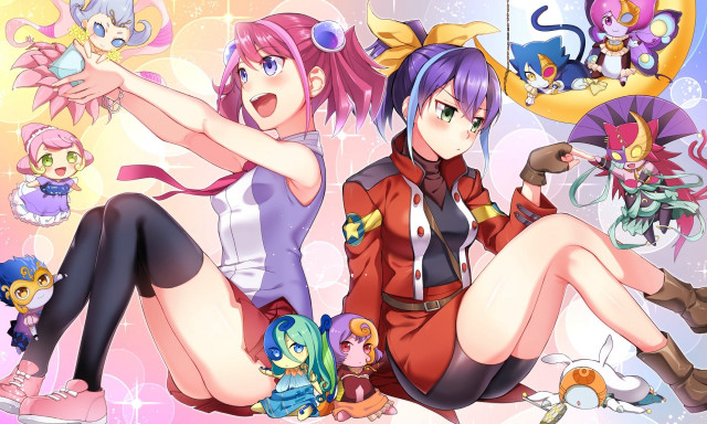 Pink anime girls cat wings free wallpaper for desktop - medium preview image