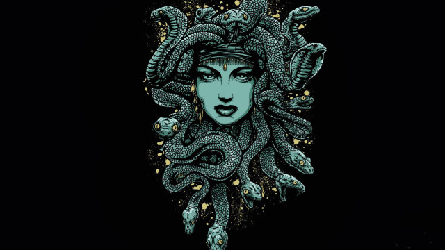 Woman snake head tentacles mystical free wallpaper for desktop - medium preview image