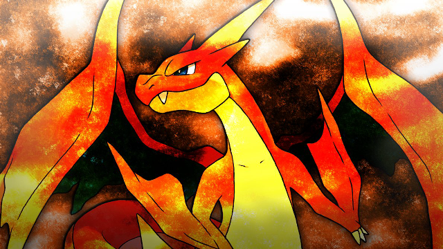 Red yellow dragon black background #2 free wallpaper for desktop - medium preview image