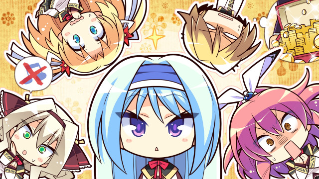 Anime girls colored hair expressions free wallpaper for desktop - medium preview image