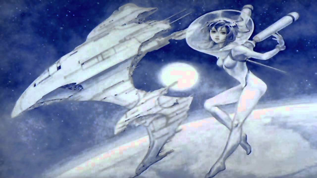 Woman holding giant object sword free wallpaper for desktop - medium preview image