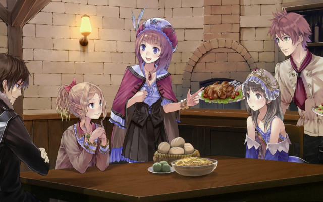 Group food table people gathering free wallpaper for desktop - medium preview image