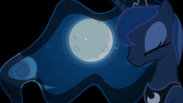 Cartoon pony moon black background free wallpaper for desktop - medium preview image
