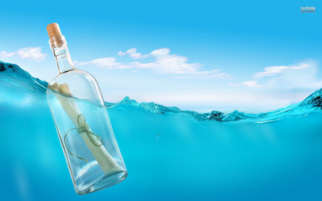Bottle floating water cork mouth free wallpaper for desktop - medium preview image