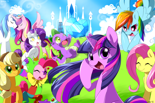 Little ponies field castle clouds free wallpaper for desktop - medium preview image