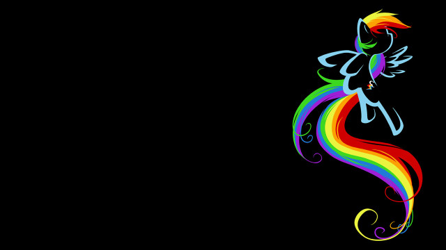 Rainbow unicorn black background rainbow free wallpaper for desktop - medium preview image